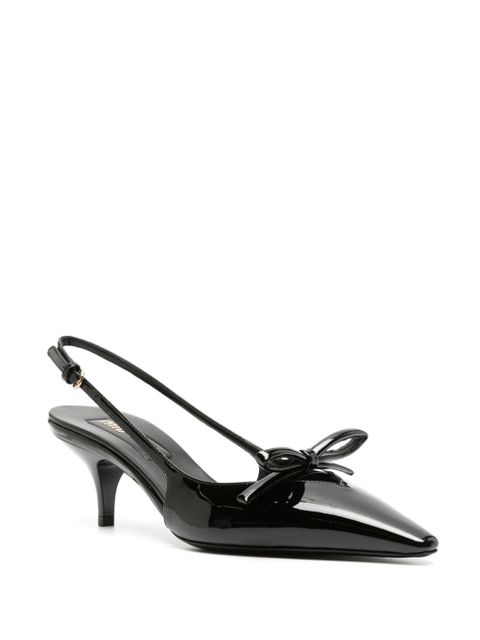 Miu Miu 75mm bow-embellished sligback pumps - Black - zdjęcie produktu nr 2