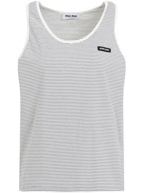 Miu Miu striped tank top - White - zdjęcie produktu nr 1