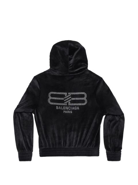 Balenciaga BB Paris zip-up hoodie - Black
