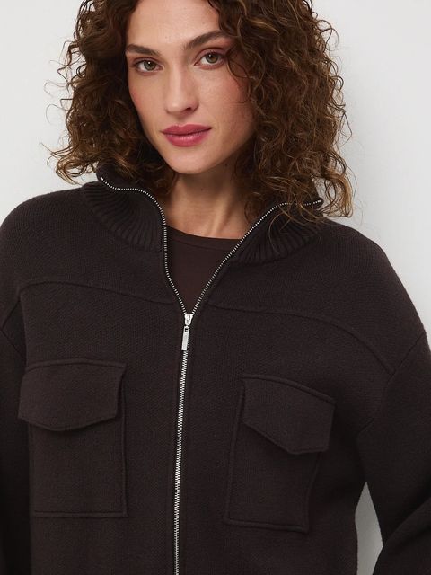 Medicine sweter damski kolor brązowy lekki