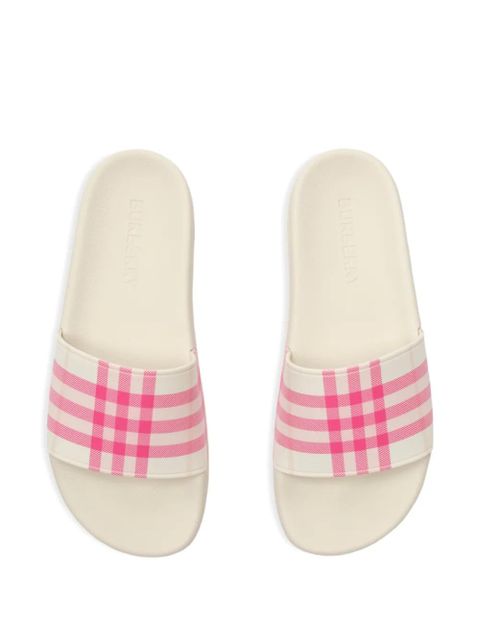 Burberry check slides - Neutrals