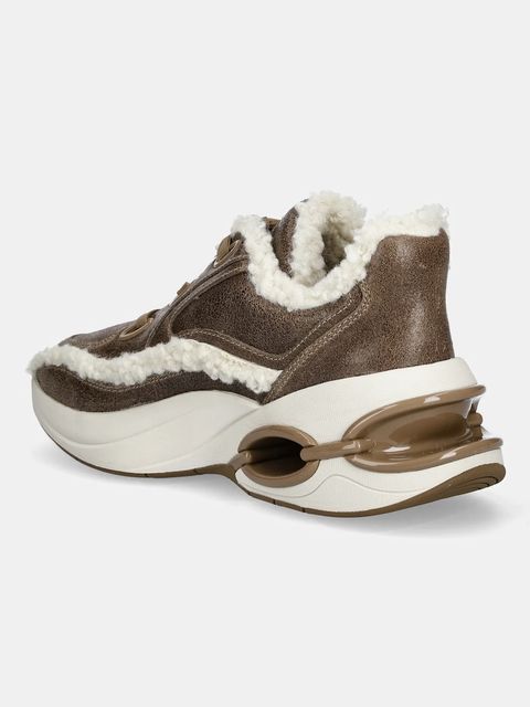 MICHAEL Michael Kors sneakersy skórzane Toni damskie kolor brązowy 43F5TRFS3L.297