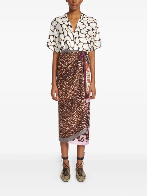 DRIES VAN NOTEN abstract-print short-sleeve shirt - Neutrals - zdjęcie produktu nr 2