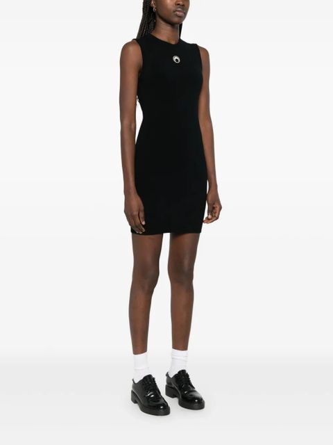 Marine Serre Crescent Moon-detail mini dress - Black