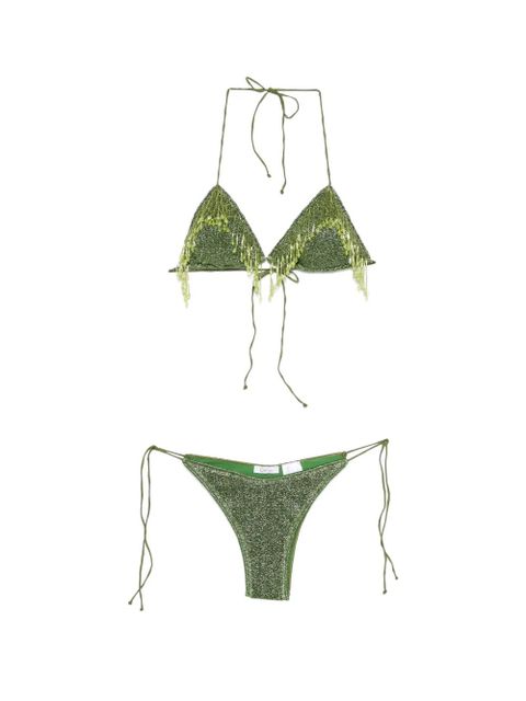 Oséree Lumière 20s Pearls beaded bikini set - Green - zdjęcie produktu nr 1