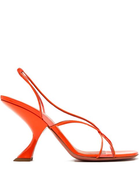 Amina Muaddi 90mm sculpted-heel sandals - Orange