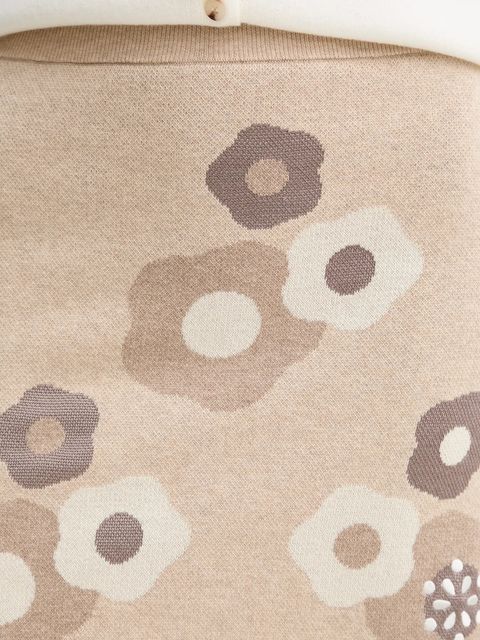 Kenzo spódnica z wełną kolor beżowy mini rozkloszowana FF62JU6003CR