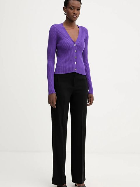 Pinko spodnie damskie kolor czarny proste high waist 106145 A304