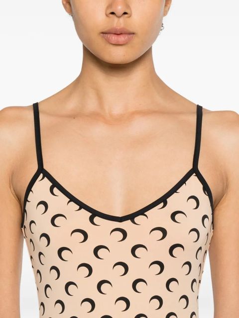 Marine Serre Moon-print mini dress - Neutrals