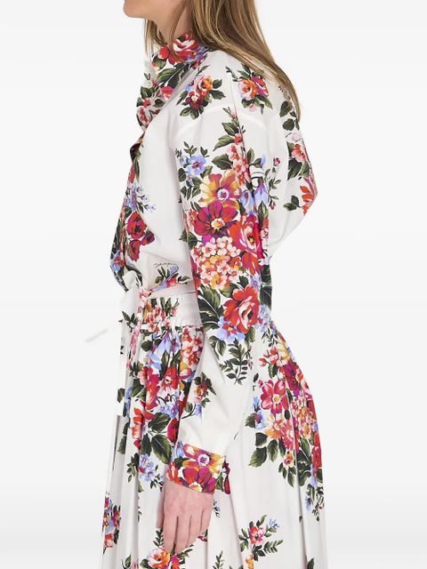 Dolce & Gabbana floral-print knotted shirt - White