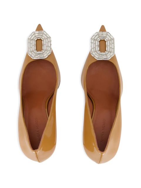 Amina Muaddi Camelia crystal-embellished pumps - Neutrals