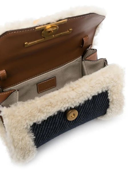 Tod's shearling denim mini bag - Blue
