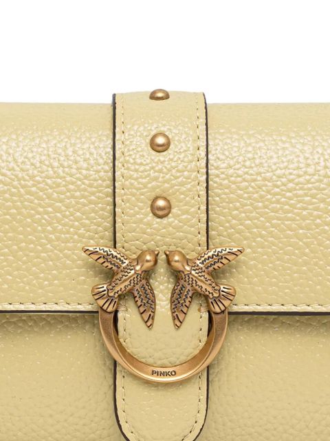 PINKO Love Birds leather mini crossbody bag - Yellow