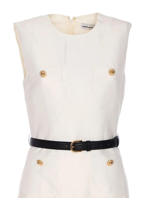 Self-Portrait ruffled hem mini dress - White