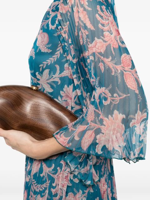 ETRO floral-pattern pleated dress - Blue