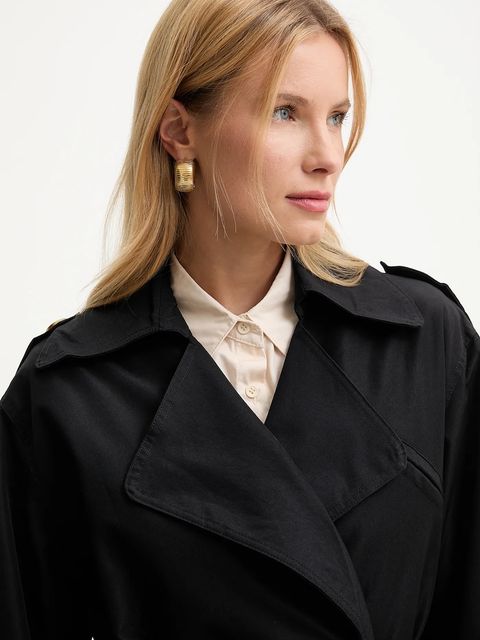 Answear.LAB płaszcz bawełniany kolor czarny