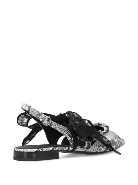 PINKO snakeskin-effect flat pumps - Grey