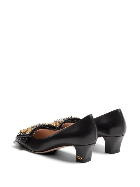 Valentino Garavani Bowow pumps in kidskin with studs 45mm - Black