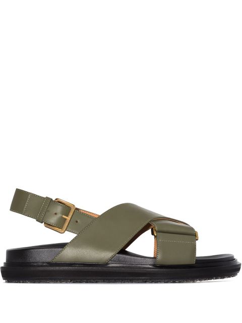 Marni Fussbett colour-block leather sandals - Blue - zdjęcie produktu nr 1