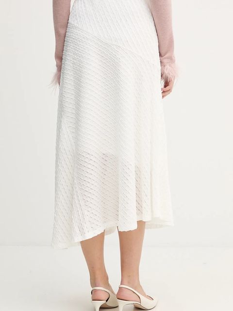 Dkny spódnica kolor beżowy midi rozkloszowana P5JGTDPK