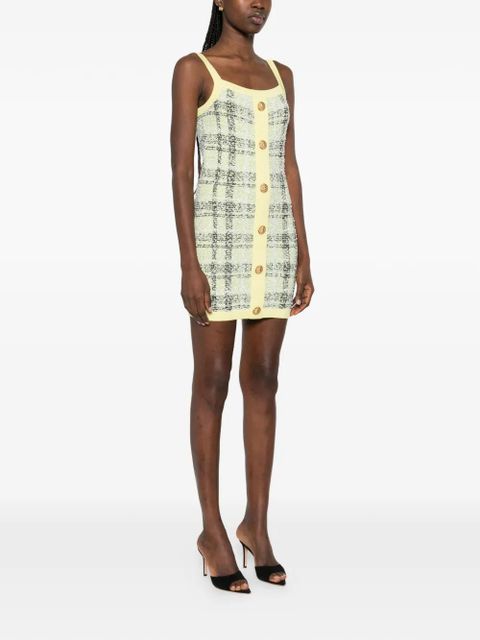 Balmain buttoned mini dress - Yellow