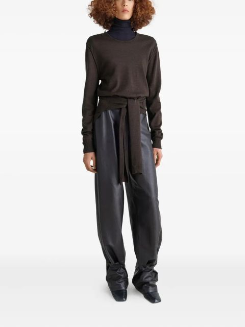 LEMAIRE asymmetric belted top - Brown