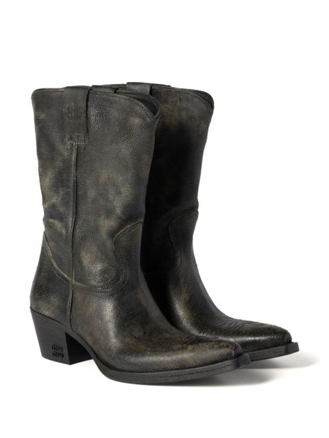Miu Miu leather boots - Brown