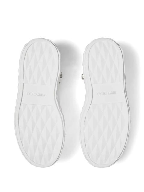 Jimmy Choo Diamond Maxi crystal-embellished sneakers - White