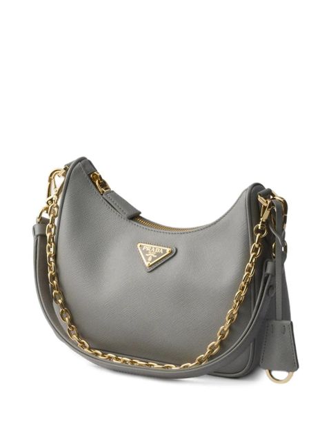 Prada mini Re-Edition leather shoulder bag - Grey
