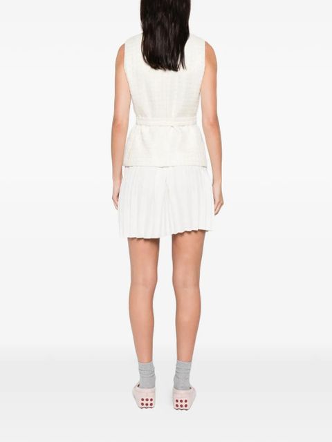 SANDRO sequin-embellished pleated mini dress - Neutrals