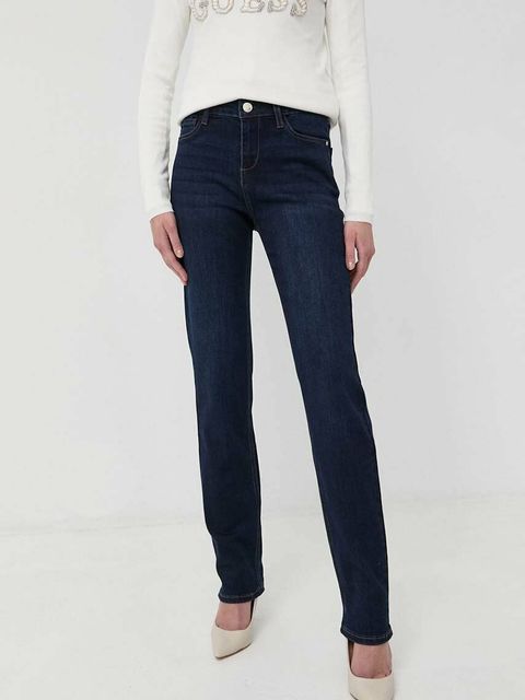 Morgan jeansy PDROIT damskie kolor granatowy high waist - zdjęcie produktu nr 1