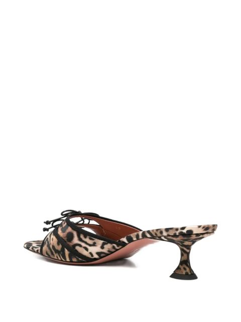 Amina Muaddi Eleonora leopard-print tie-detail mules - Neutrals