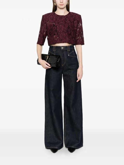 PINKO lace-detail cropped jacket - Red - zdjęcie produktu nr 2