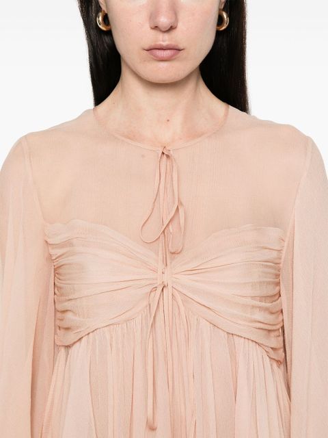 Chloé pleated silk top - Neutrals