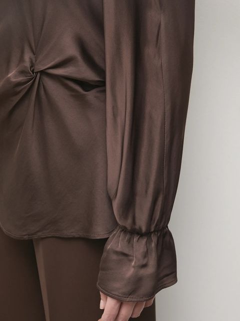 Answear.LAB bluzka damska kolor brązowy gładka