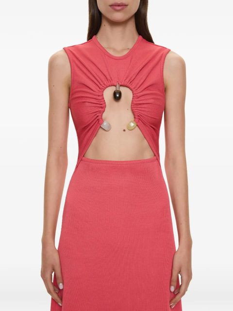Christopher Esber Hiero Crystal Disconnect tank midi dress - Red