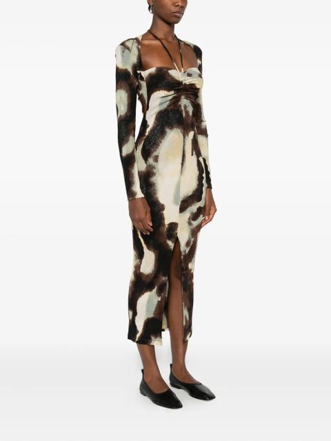 Nanushka ruched-detail maxi dress - Green