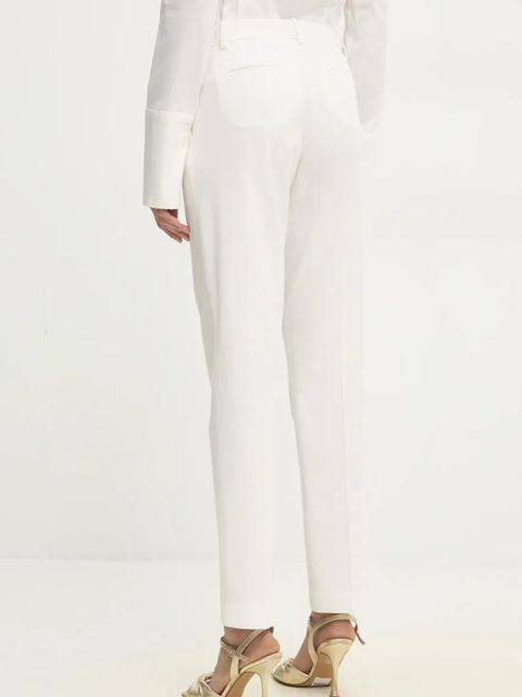 Answear.LAB spodnie garniturowe z prostą nogawką kolor biały fason cygaretki high waist