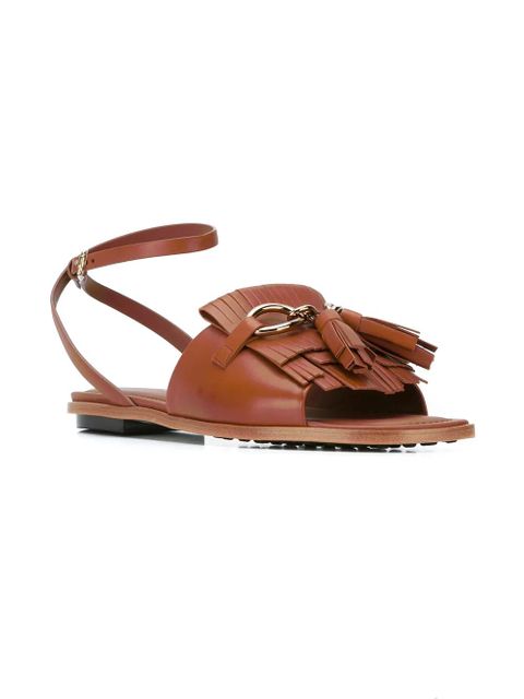 Tod's fringed flat sandals - Brown - zdjęcie produktu nr 2