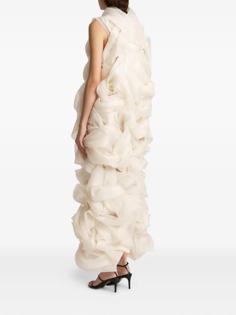 KHAITE Welles ruffled dress - Neutrals