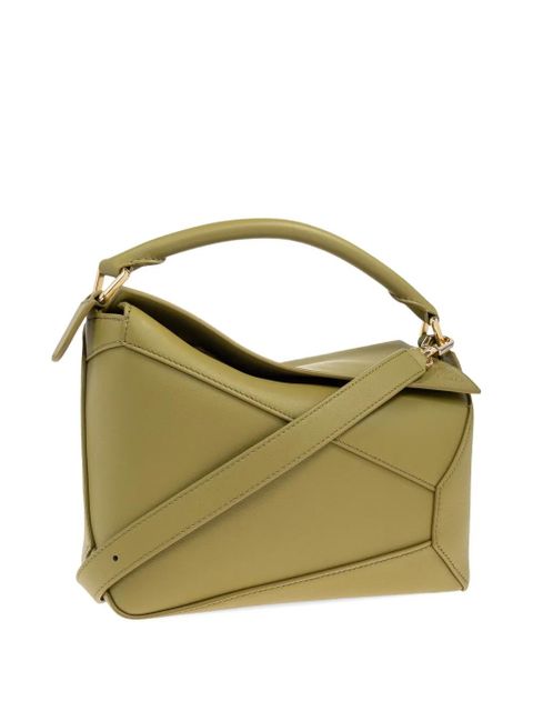LOEWE small Puzzle leather tote bag - Green - zdjęcie produktu nr 2