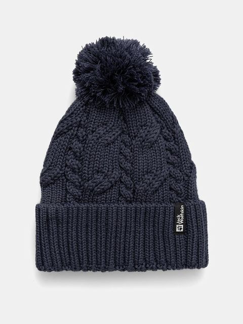 Jack Wolfskin czapka Pompom kolor niebieski wełniana 1905092 - zdjęcie produktu nr 1