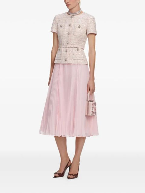 Self-Portrait embellished pleated midi dress - Pink - zdjęcie produktu nr 2