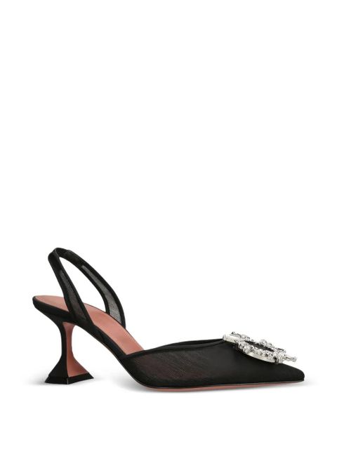Amina Muaddi 70mm Begun slingback pumps - White