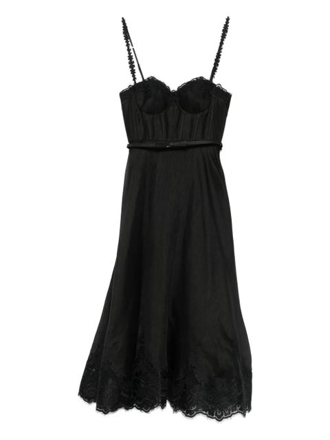 ZIMMERMANN lace-trimmed corset midi dress - Black - zdjęcie produktu nr 1