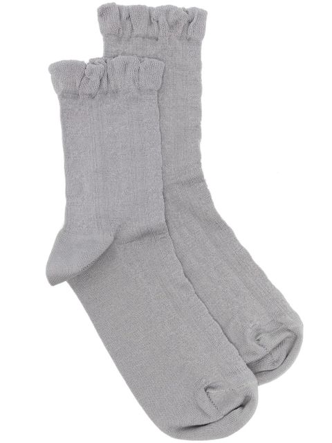 GANNI short ruffle socks - Grey