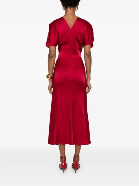 Victoria Beckham gathered-detail midi dress
