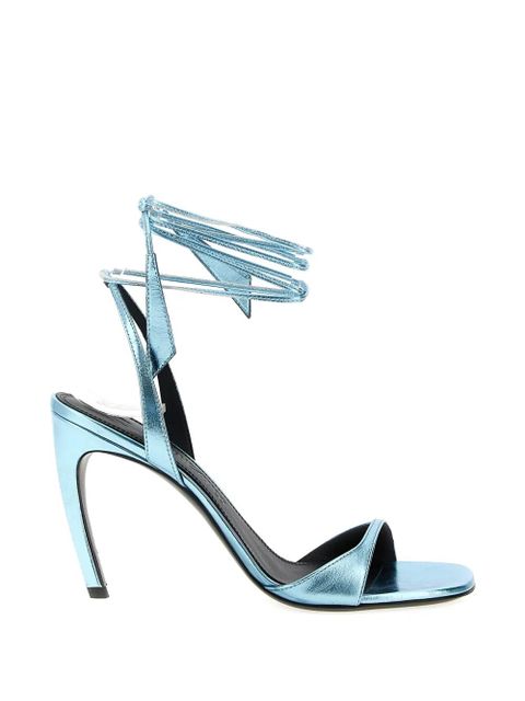 The Attico Ora laminated square toe sandals - Blue - zdjęcie produktu nr 1