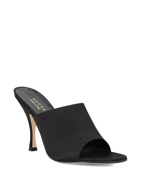 Gucci 95mm satin heeled sandals - Black