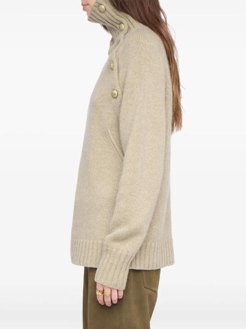 Zadig&Voltaire Moro button roll-neck sweater - Neutrals